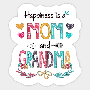 Happiness Is A Mom And Grandma Wildflower Happy Mother's Day Sticker